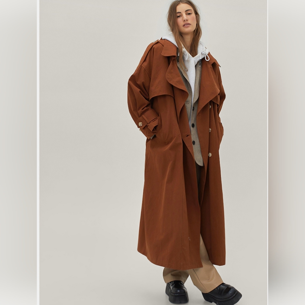 Nasty Gal hooded oversized trench coat